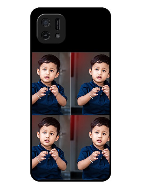 Custom Oppo A16k 4 Image Holder on Glass Mobile Cover