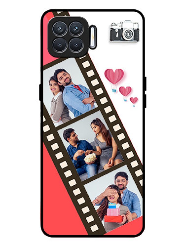 Custom Oppo F17 Personalized Glass Phone Case  - 3 Image Holder with Film Reel