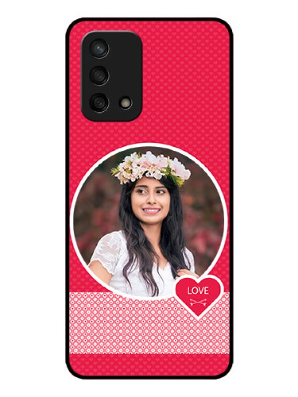 Custom Oppo F19s Personalised Glass Phone Case - Pink Pattern Design