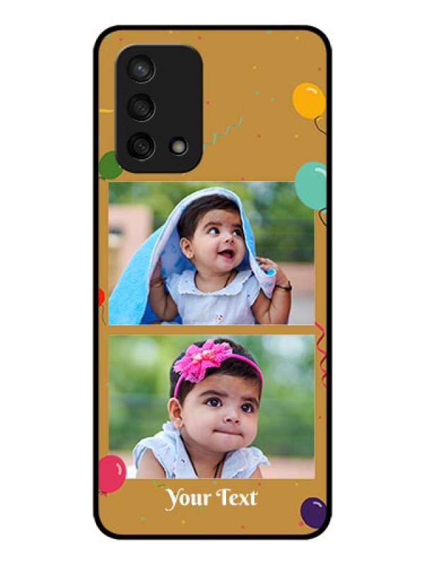 Custom Oppo F19s Personalized Glass Phone Case - Image Holder with Birthday Celebrations Design