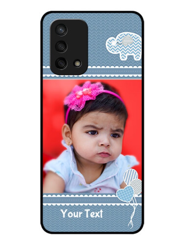 Custom Oppo F19s Photo Printing on Glass Case - with Kids Pattern Design