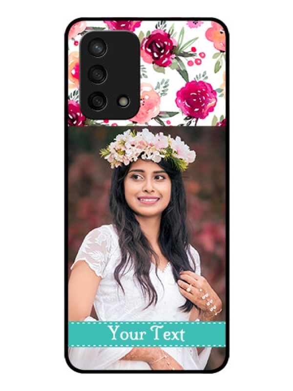 Custom Oppo F19s Custom Glass Phone Case - Watercolor Floral Design