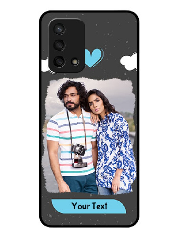 Custom Oppo F19s Custom Glass Phone Case - Splashes with love doodles Design