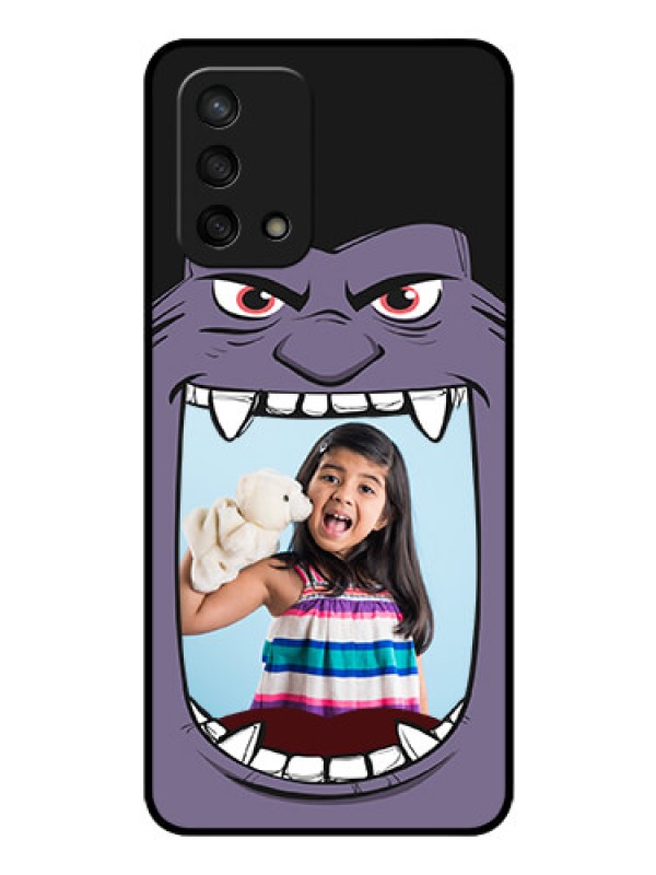 Custom Oppo F19s Custom Glass Phone Case - Angry Monster Design