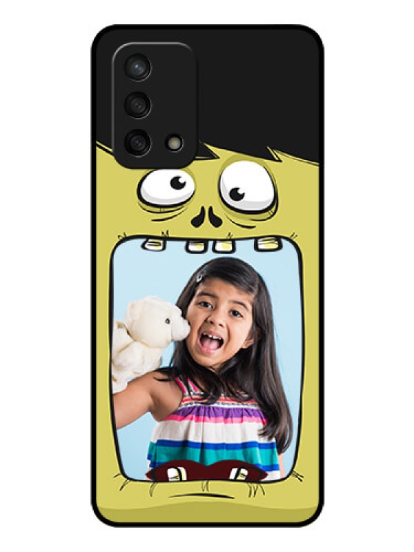 Custom Oppo F19s Personalized Glass Phone Case - Cartoon monster back case Design