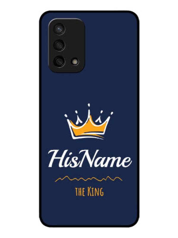 Custom Oppo F19s Glass Phone Case King with Name