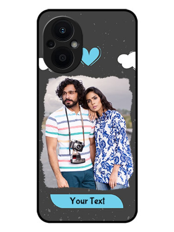 Custom Oppo F21s Pro 5G Custom Glass Phone Case - Splashes with love doodles Design