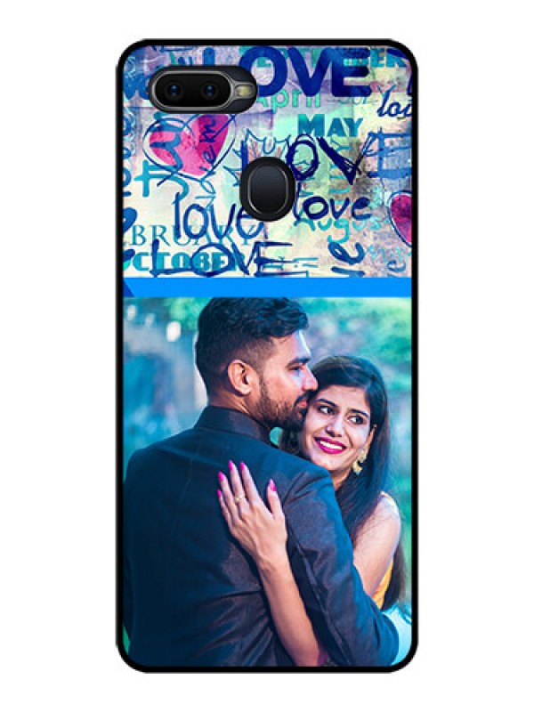Custom Oppo F9 Pro Custom Glass Mobile Case  - Colorful Love Design