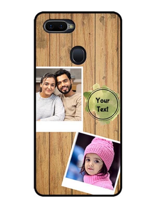Custom Oppo F9 Pro Custom Glass Phone Case  - Wooden Texture Design