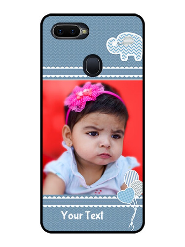 Custom Oppo F9 Pro Photo Printing on Glass Case  - with Kids Pattern Design