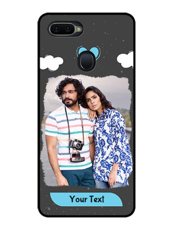 Custom Oppo F9 Pro Custom Glass Phone Case  - Splashes with love doodles Design