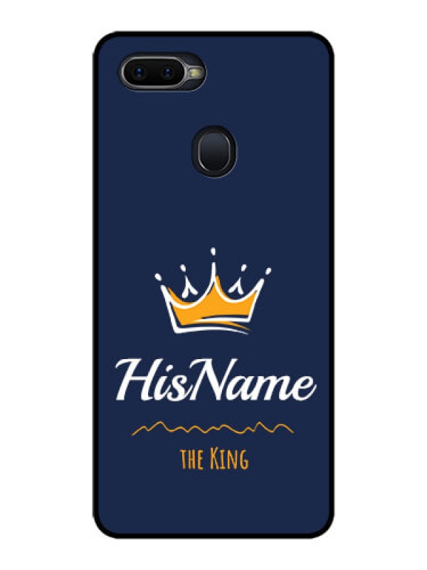 Custom Oppo F9 Pro Glass Phone Case King with Name