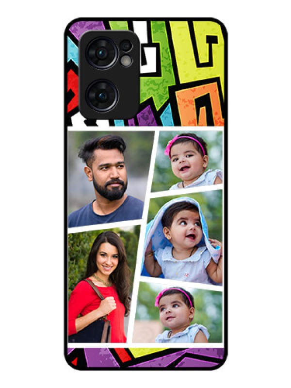 Custom Reno 7 5G Custom Glass Phone Case - Graffiti pattern Design