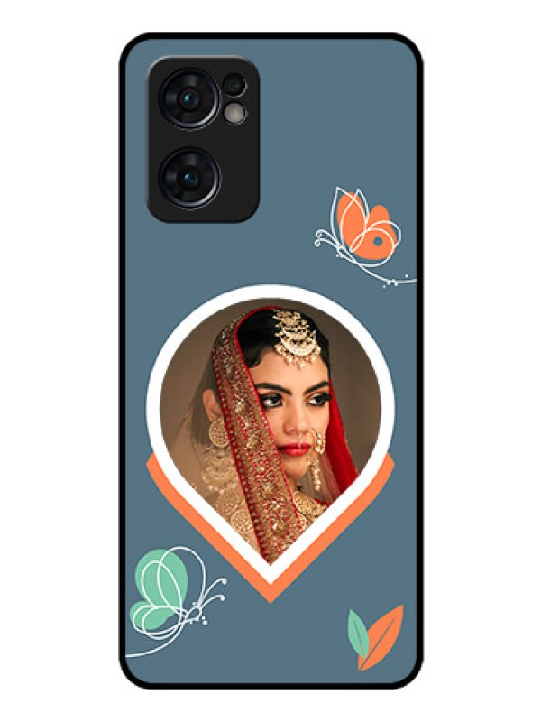 Custom Oppo Reno 7 5G Custom Glass Mobile Case - Droplet Butterflies Design