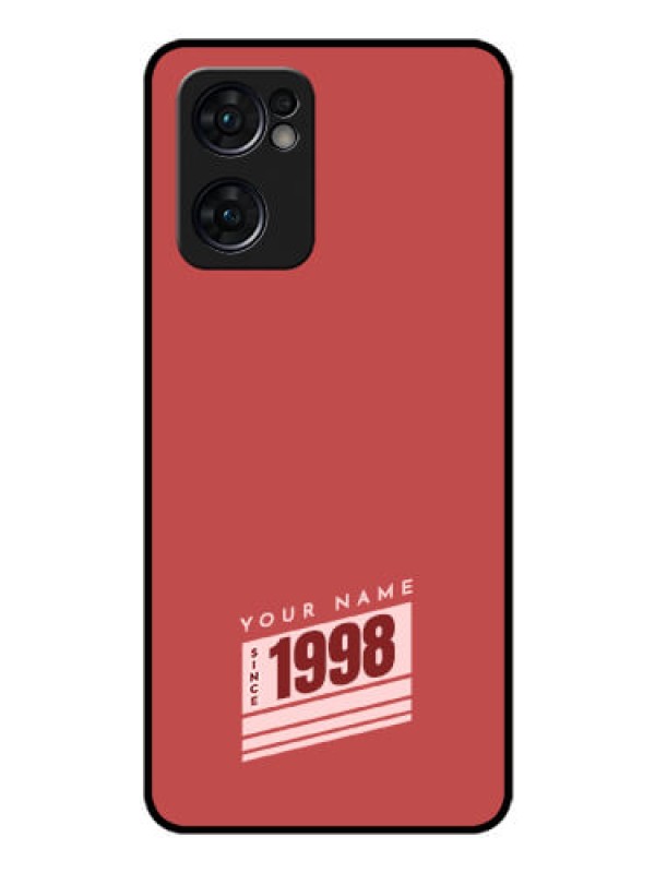 Custom Oppo Reno 7 5G Custom Glass Phone Case - Red custom year of birth Design