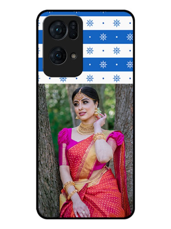 Custom Oppo Reno 7 Pro 5G Photo Printing on Glass Case - Snow Pattern Design