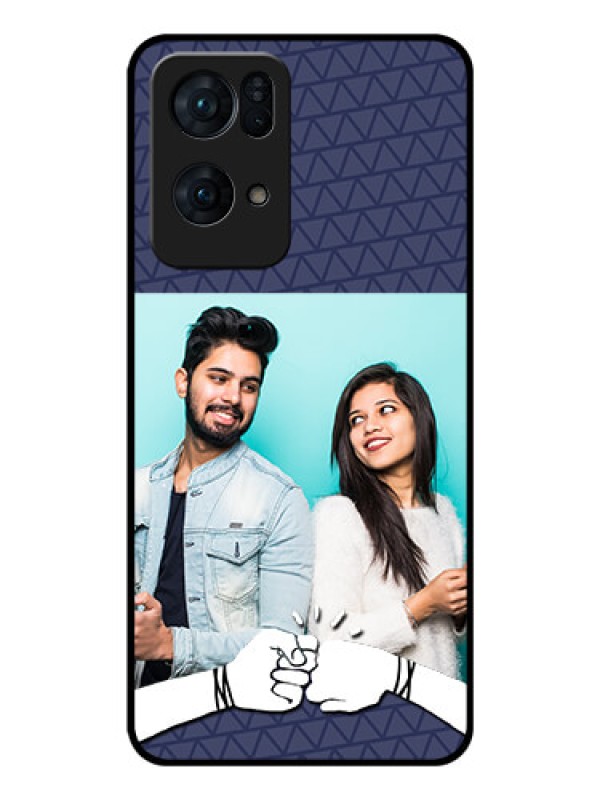 Custom Oppo Reno 7 Pro 5G Photo Printing on Glass Case - with Best Friends Design
