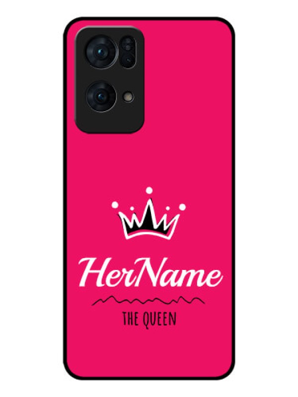 Custom Oppo Reno 7 Pro 5G Glass Phone Case Queen with Name