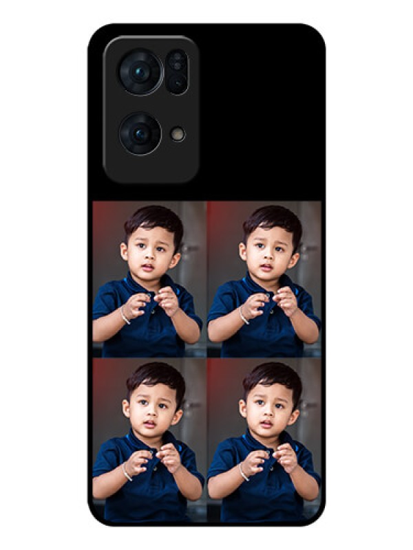 Custom Oppo Reno 7 Pro 5G 4 Image Holder on Glass Mobile Cover