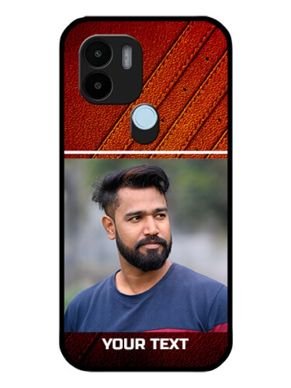 Custom Poco C51 Personalized Glass Phone Case - Leather Phone Case Design