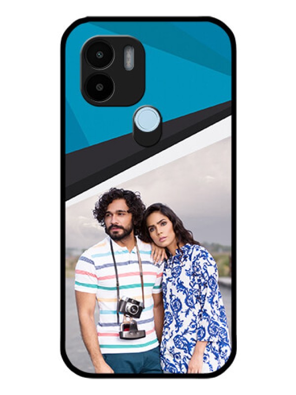 Custom Poco C51 Photo Printing on Glass Case - Simple Pattern Photo Upload Design