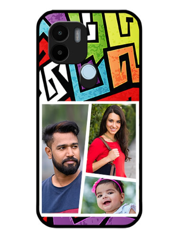 Custom Poco C51 Custom Glass Phone Case - Graffiti pattern Design