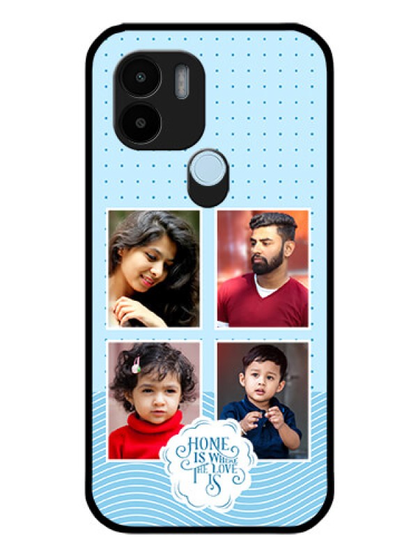 Custom Poco C51 Custom Glass Phone Case - Cute love quote with 4 pic upload Design