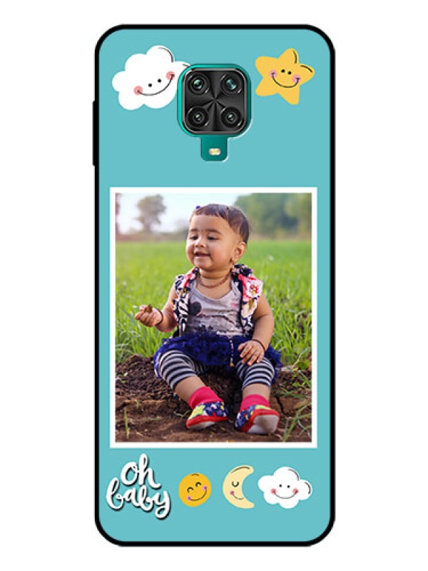 Custom Poco M2 Pro Personalized Glass Phone Case  - Smiley Kids Stars Design