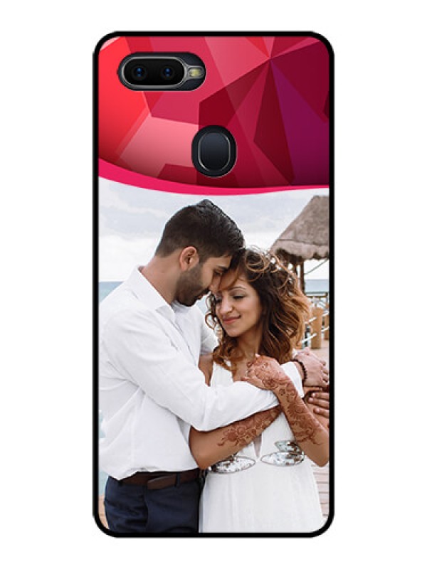 Custom Realme 2 Pro Custom Glass Mobile Case  - Red Abstract Design