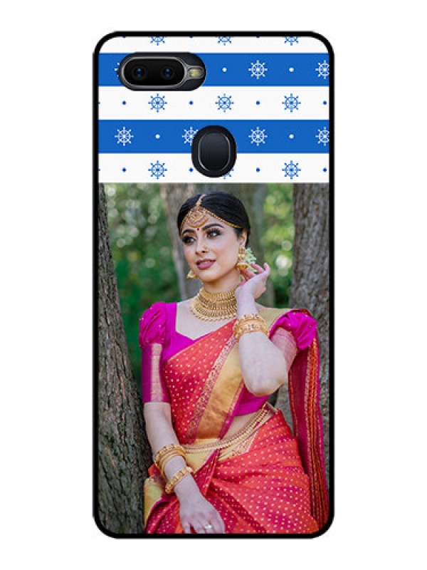 Custom Realme 2 Pro Photo Printing on Glass Case  - Snow Pattern Design