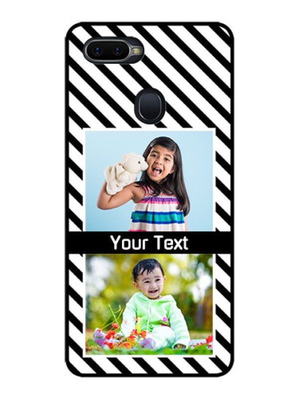 Custom Realme 2 Pro Photo Printing on Glass Case  - Black And White Stripes Design