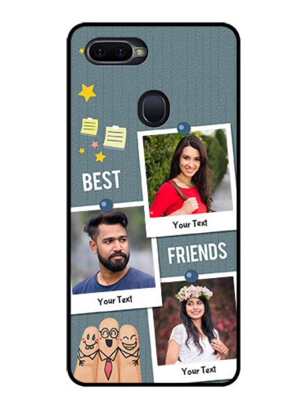 Custom Realme 2 Pro Personalized Glass Phone Case  - Sticky Frames and Friendship Design
