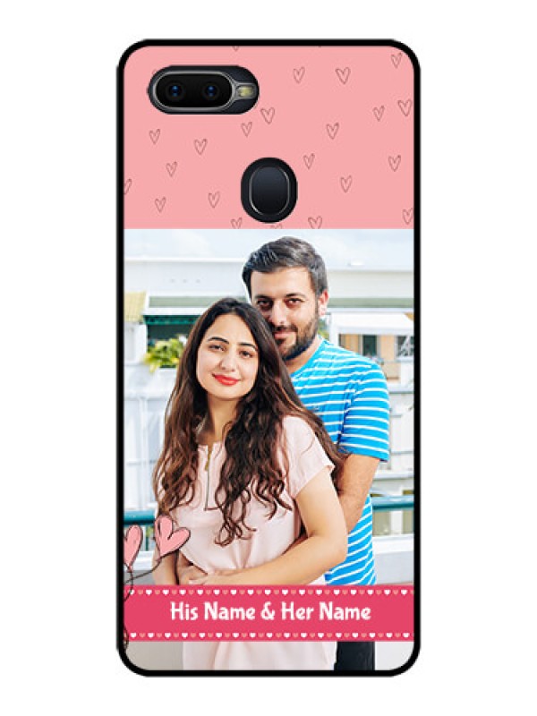 Custom Realme 2 Pro Personalized Glass Phone Case  - Love Design Peach Color