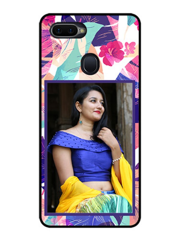 Custom Realme 2 Pro Custom Glass Mobile Case  - Abstract Floral Design