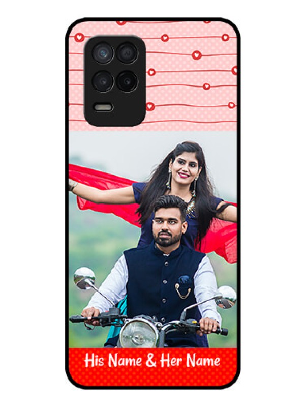 Custom Realme 8 5G Personalized Glass Phone Case - Red Pattern Case Design