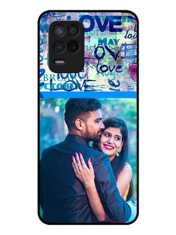 Custom Realme 8 5G Custom Glass Mobile Case - Colorful Love Design