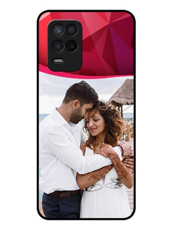 Custom Realme 8 5G Custom Glass Mobile Case - Red Abstract Design