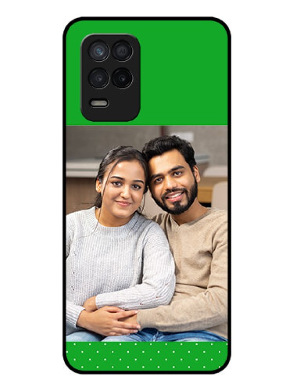 Custom Realme 8 5G Personalized Glass Phone Case - Green Pattern Design