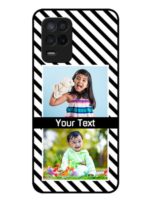 Custom Realme 8 5G Photo Printing on Glass Case - Black And White Stripes Design