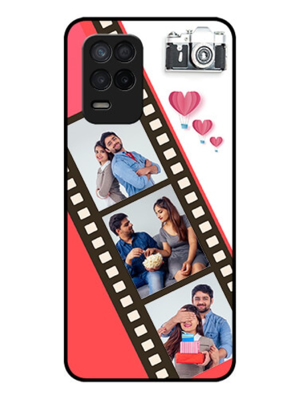 Custom Realme 8 5G Personalized Glass Phone Case - 3 Image Holder with Film Reel