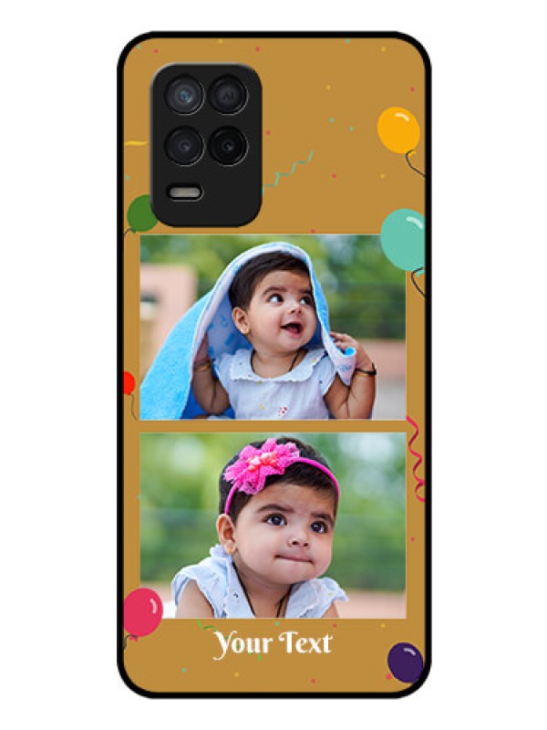 Custom Realme 8 5G Personalized Glass Phone Case - Image Holder with Birthday Celebrations Design