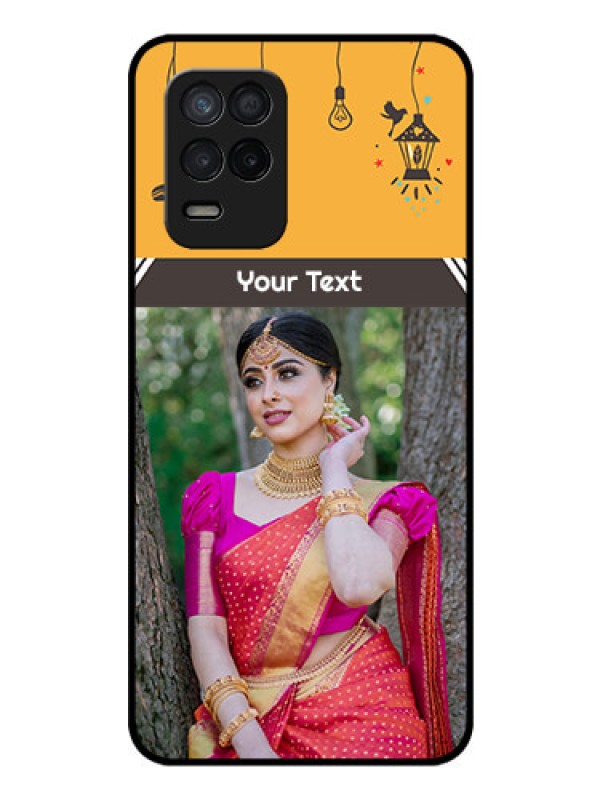 Custom Realme 8 5G Custom Glass Mobile Case - with Family Picture and Icons 