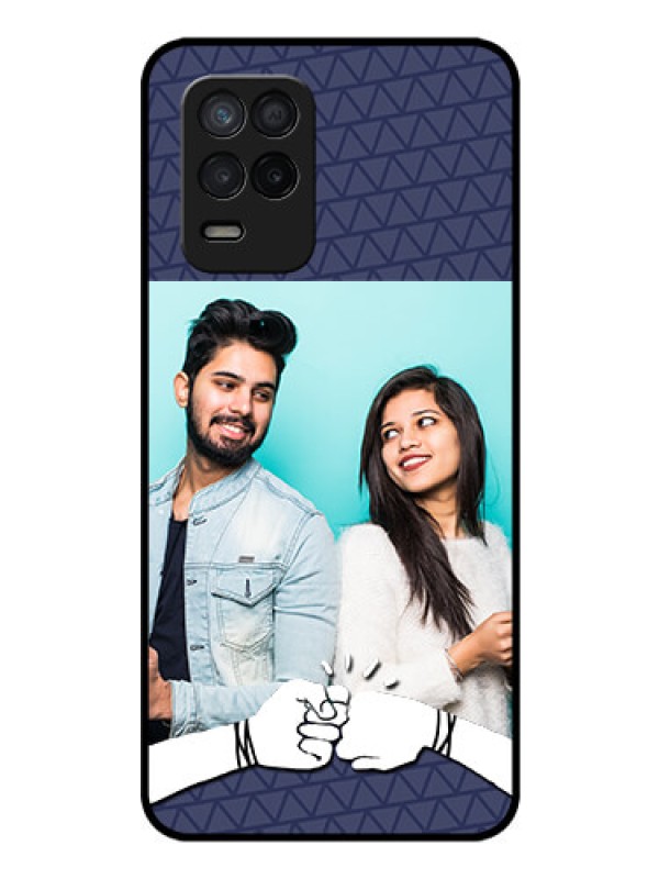Custom Realme 8 5G Photo Printing on Glass Case - with Best Friends Design 