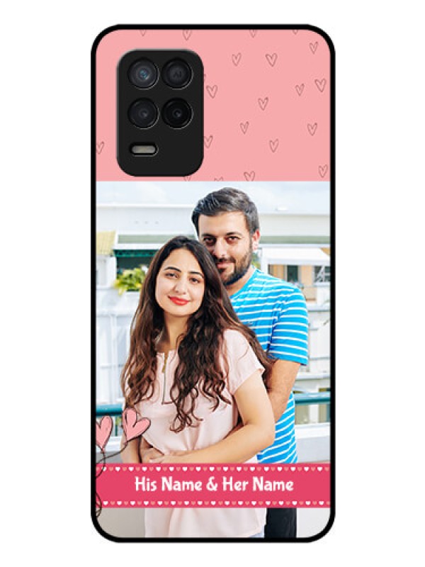 Custom Realme 8 5G Personalized Glass Phone Case - Love Design Peach Color