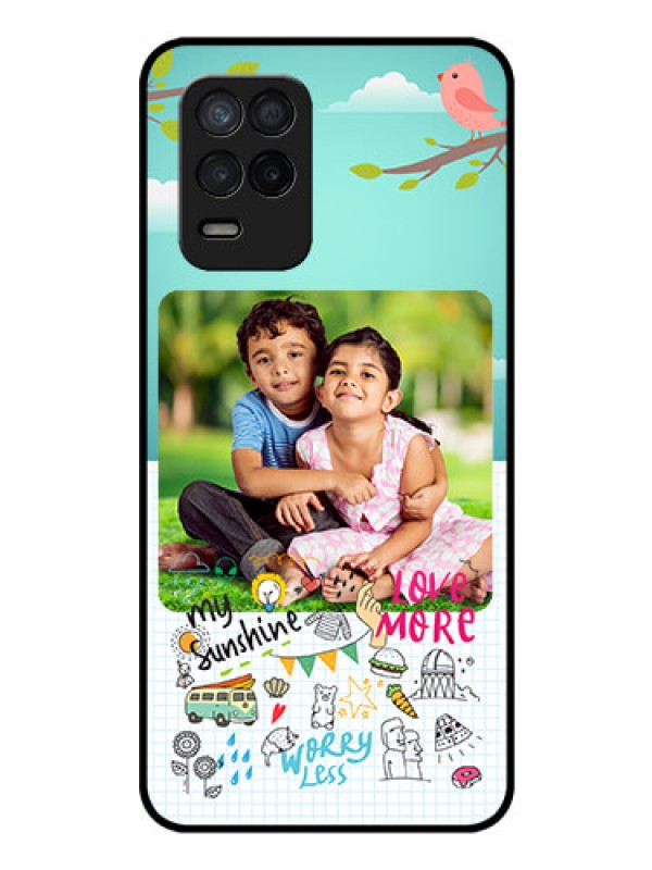 Custom Realme 8 5G Photo Printing on Glass Case - Doodle love Design