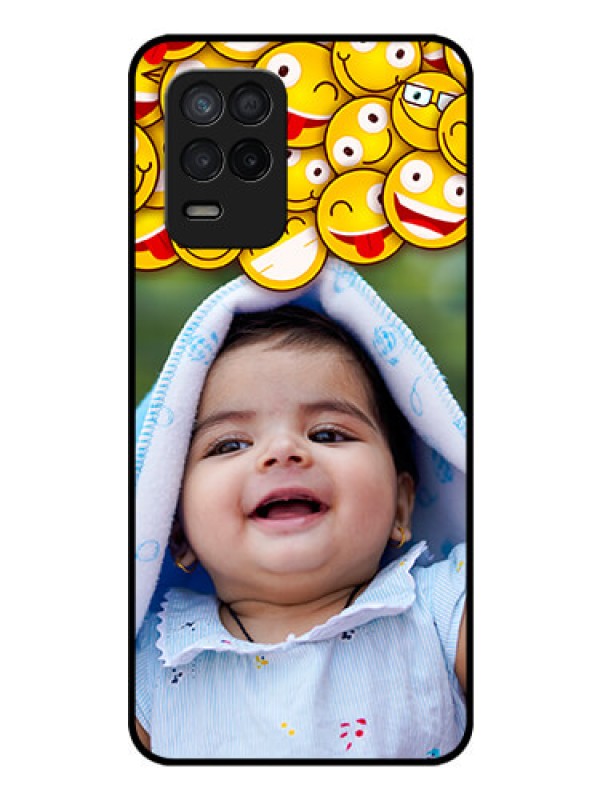 Custom Realme 8 5G Custom Glass Mobile Case - with Smiley Emoji Design