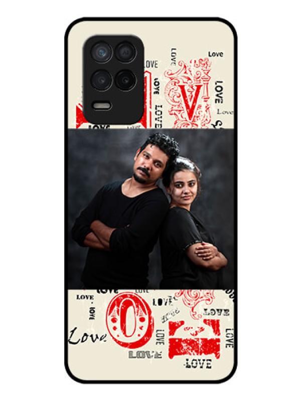 Custom Realme 9 5G Photo Printing on Glass Case - Trendy Love Design Case