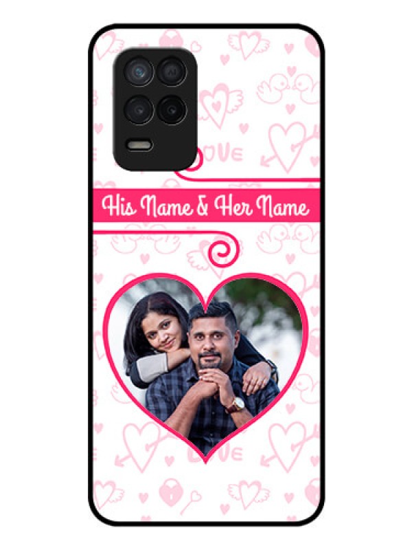 Custom Realme 9 5G Personalized Glass Phone Case - Heart Shape Love Design