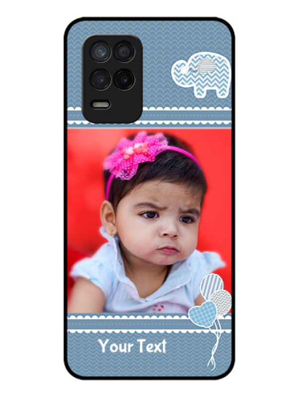 Custom Realme 9 5G Photo Printing on Glass Case - with Kids Pattern Design