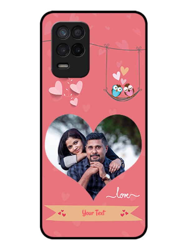 Custom Realme 9 5G Personalized Glass Phone Case - Peach Color Love Design